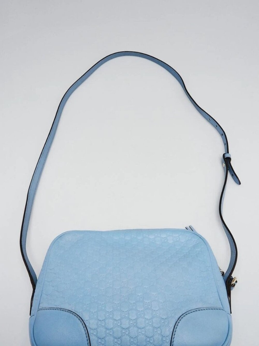 Gucci Light Blue Micro Guccissima Leather Crossbody Bag - Picture 3 of 10